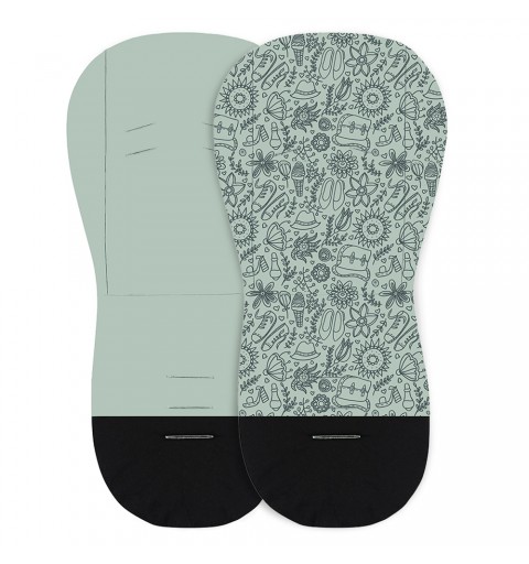 Petite&Mars Foamy - dwustronna wkładka do wózka spacerowego | Green Hipster